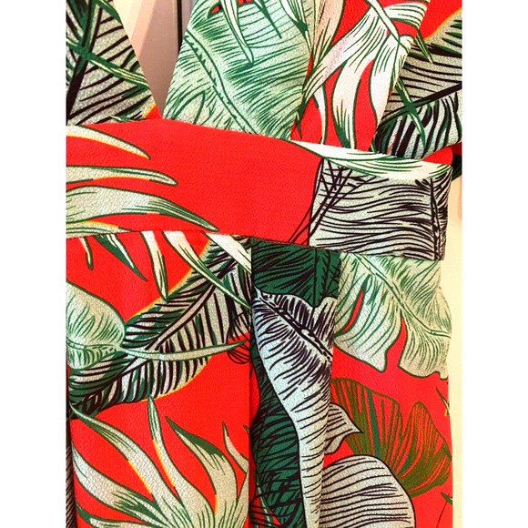 New Anthropologie Havana Floral Women’s A-Line Flowy Dress Size Small Red Green - Picture 2 of 7